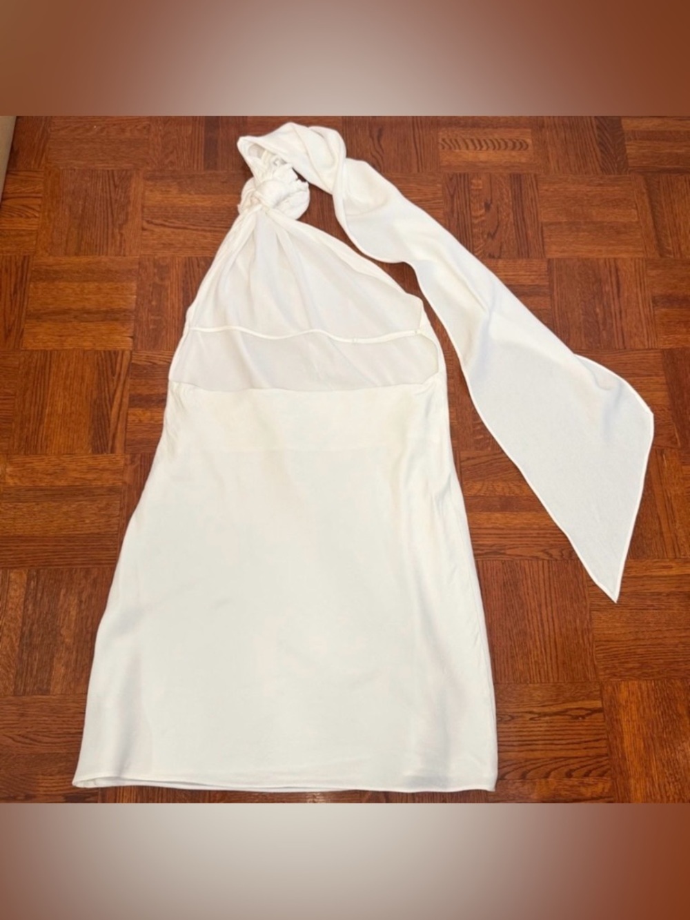 Zara Tie-Neck Flower Mini Dress - Picture 5 of 5